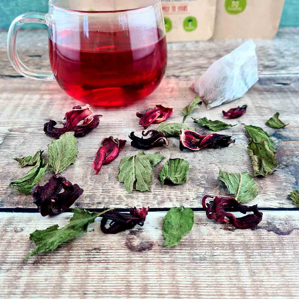 Organic Hibiscus and Mint Tea bags