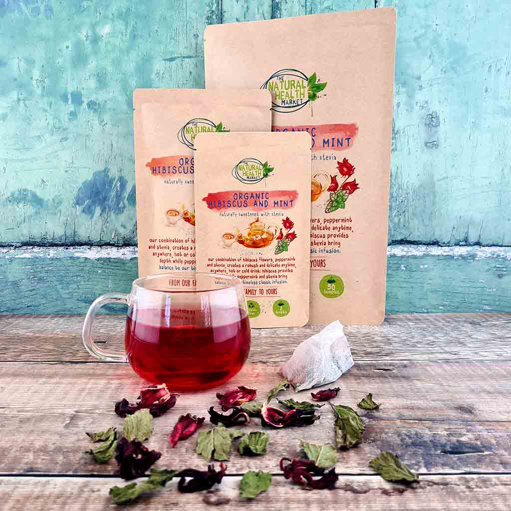 Organic Hibiscus and Mint Tea bags