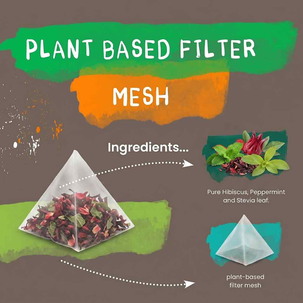 Organic Hibiscus and Mint Tea bags