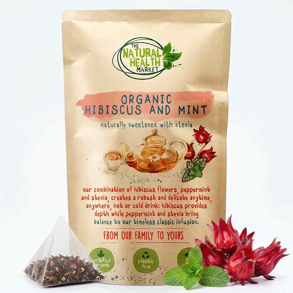Organic Hibiscus and Mint Tea bags